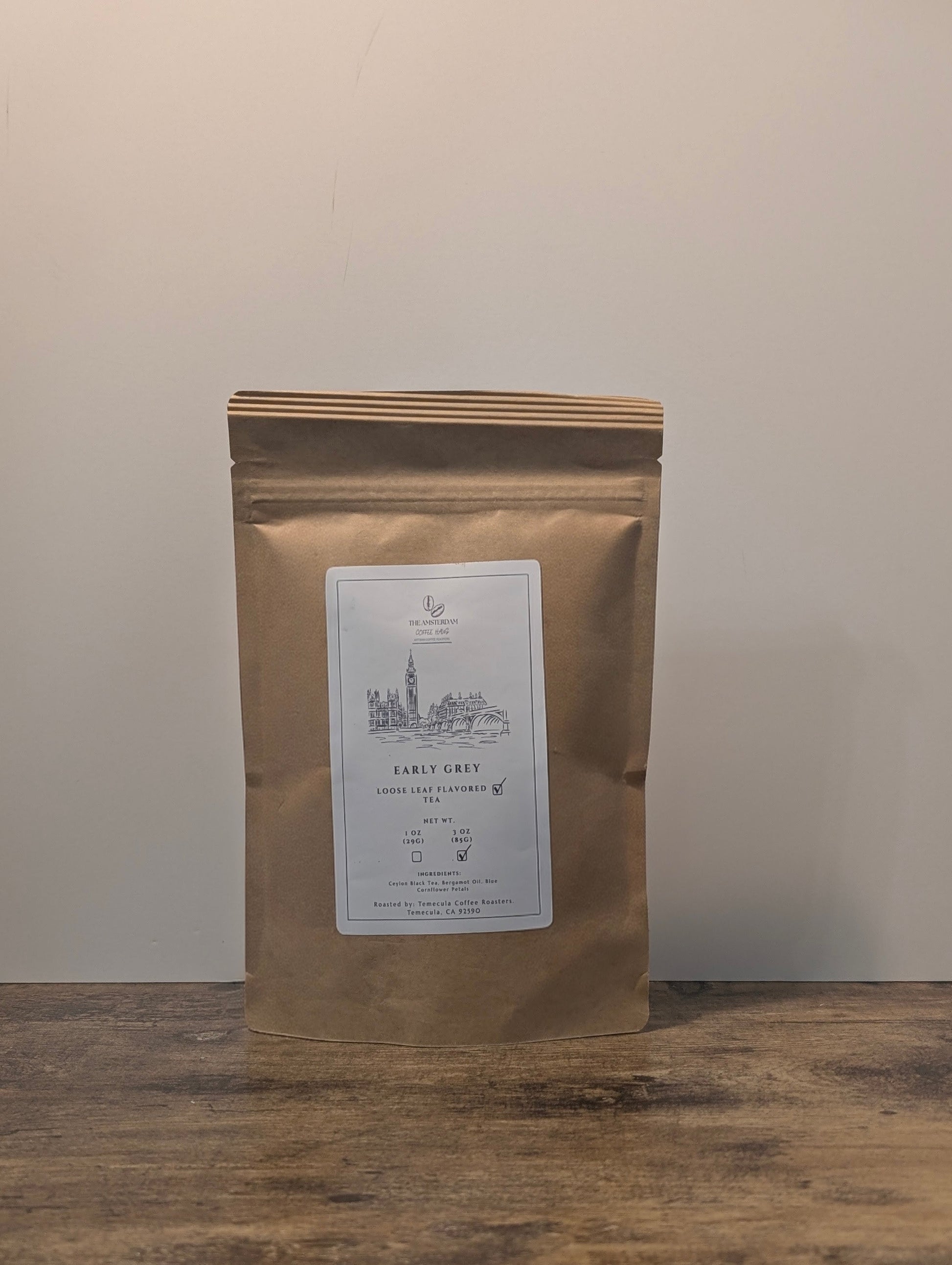 Earl Grey loose leaf tea from The Amsterdam Coffee Haus — premium bergamot tea delivered across Houston and Fort Bend County, TX